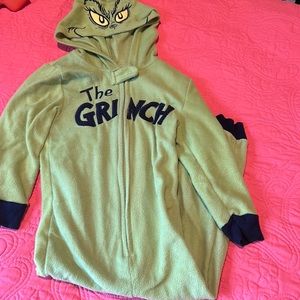 Dr Seuse The Grinch One Piece PJs or Halloween Costume kids size 4/5